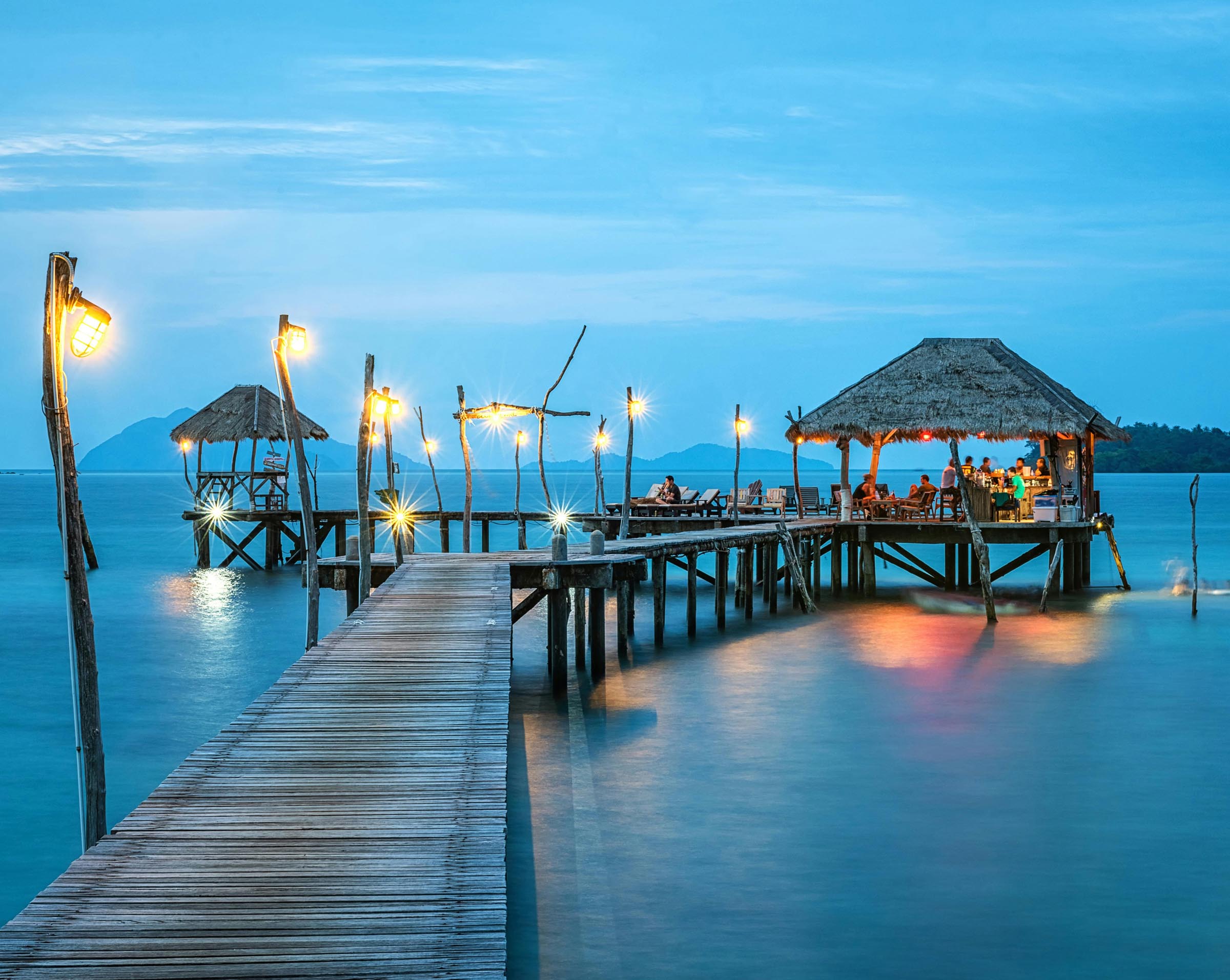 Evening on the jetty at a resort in Thailand
